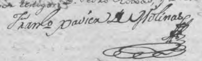 Firma de Francisco Javier Molinas, otorgada en Santiago el año de 1811.