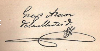 Firma de don Gregorio Aráoz de Lamadrid